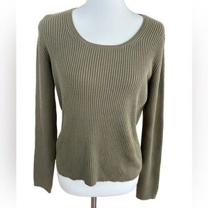 Old Navy green ribbed scoopneck sweater
